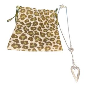 Brighton Silver Heart Double Heart Lariat Necklace JB6